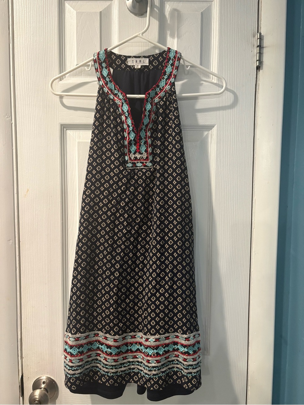 THML Dress with Embroidered Trim